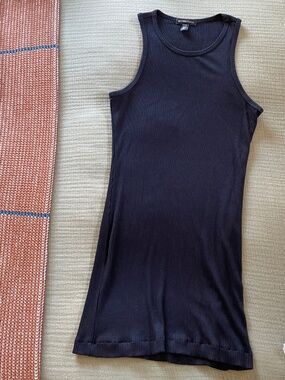 Beyond Yoga Ribbed Fitted Tank Mini Dress - XS Black